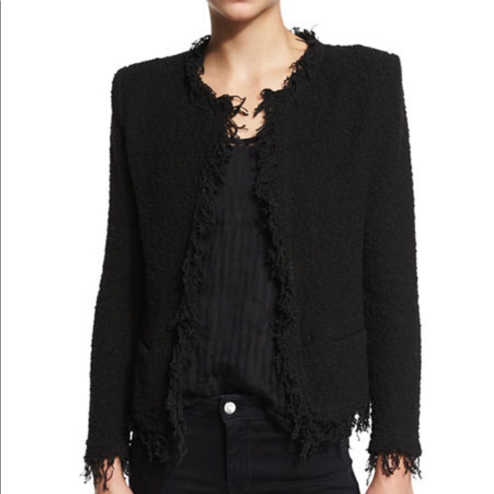 IRO Shavani Open-Front Boucle Jacket